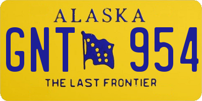 AK license plate GNT954