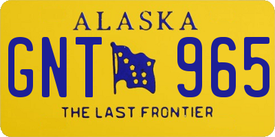 AK license plate GNT965