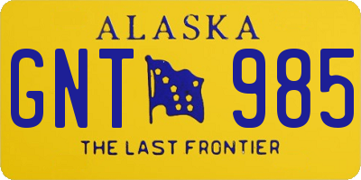 AK license plate GNT985