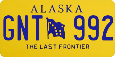 AK license plate GNT992