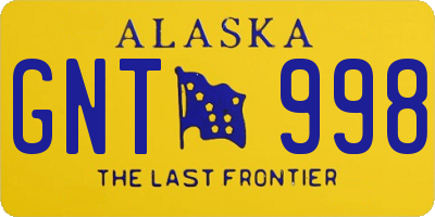 AK license plate GNT998