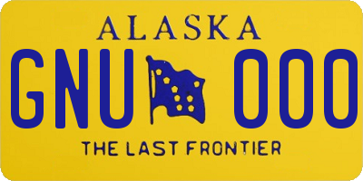 AK license plate GNU000