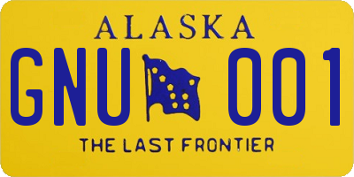 AK license plate GNU001