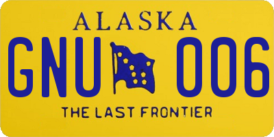 AK license plate GNU006