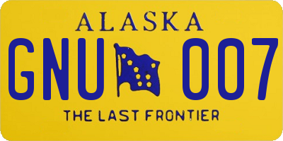 AK license plate GNU007