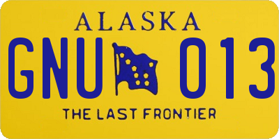 AK license plate GNU013