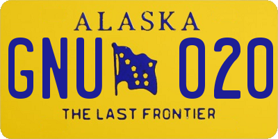AK license plate GNU020