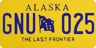 AK license plate GNU025