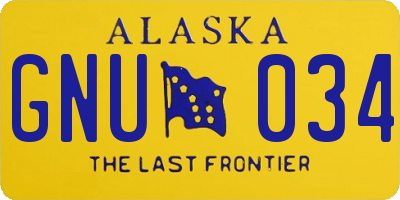 AK license plate GNU034