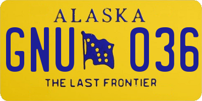 AK license plate GNU036