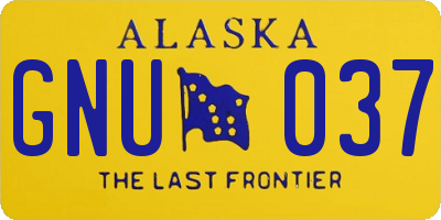 AK license plate GNU037