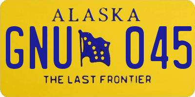 AK license plate GNU045