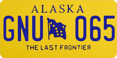AK license plate GNU065