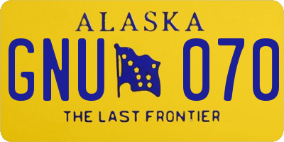 AK license plate GNU070