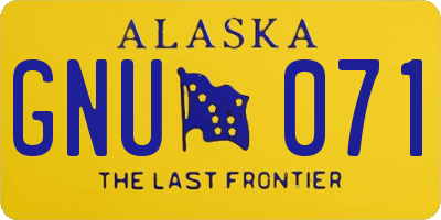 AK license plate GNU071