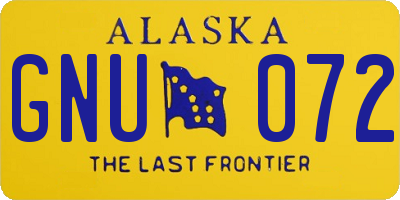 AK license plate GNU072