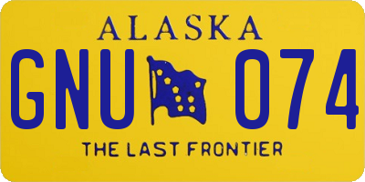 AK license plate GNU074