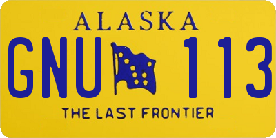AK license plate GNU113