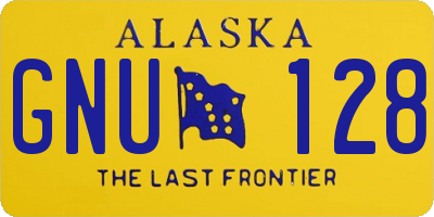 AK license plate GNU128
