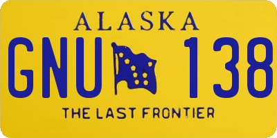 AK license plate GNU138