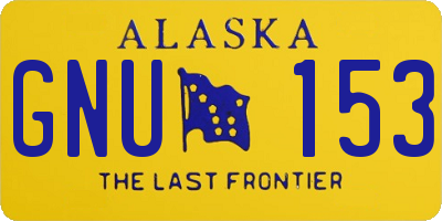 AK license plate GNU153
