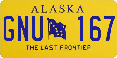 AK license plate GNU167