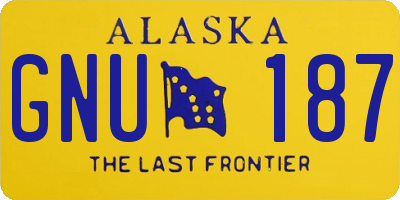 AK license plate GNU187