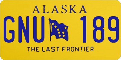 AK license plate GNU189