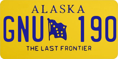 AK license plate GNU190