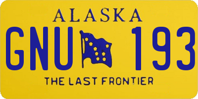 AK license plate GNU193