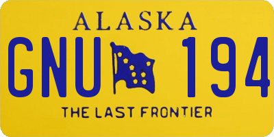 AK license plate GNU194