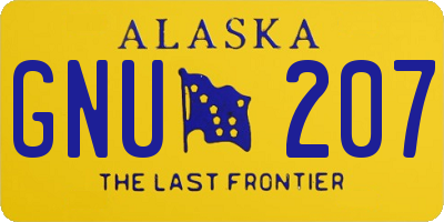 AK license plate GNU207