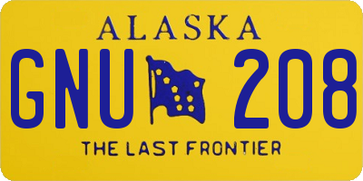 AK license plate GNU208
