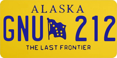 AK license plate GNU212