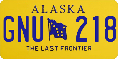 AK license plate GNU218