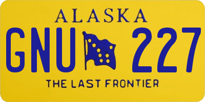 AK license plate GNU227