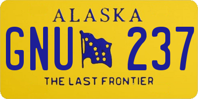 AK license plate GNU237