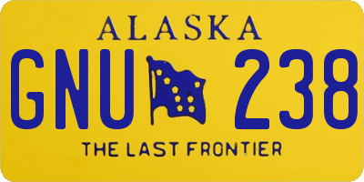AK license plate GNU238