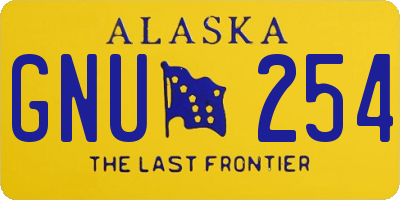 AK license plate GNU254