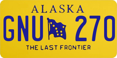 AK license plate GNU270