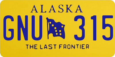 AK license plate GNU315