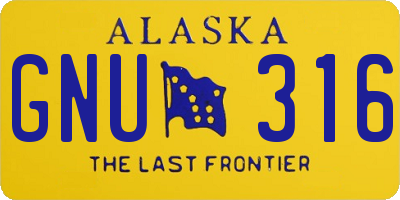 AK license plate GNU316