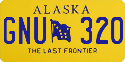 AK license plate GNU320