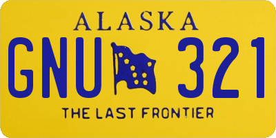 AK license plate GNU321