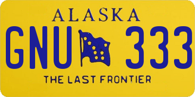 AK license plate GNU333