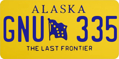 AK license plate GNU335