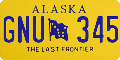 AK license plate GNU345