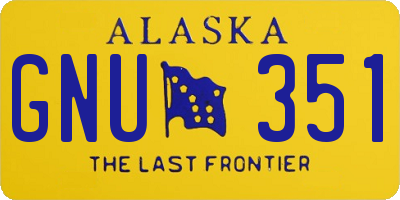 AK license plate GNU351