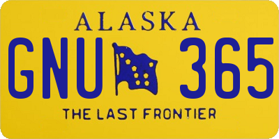 AK license plate GNU365