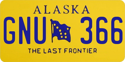 AK license plate GNU366
